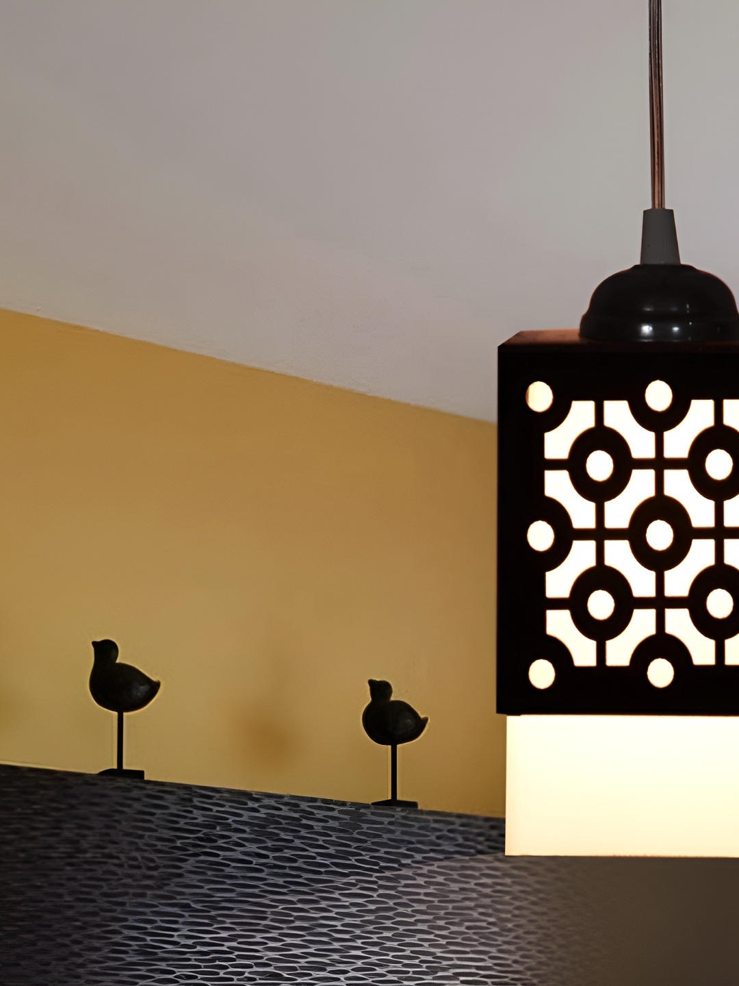 

Gojeeva Black and White Wooden Textured Contemporary Square Shaped Wall Lamp