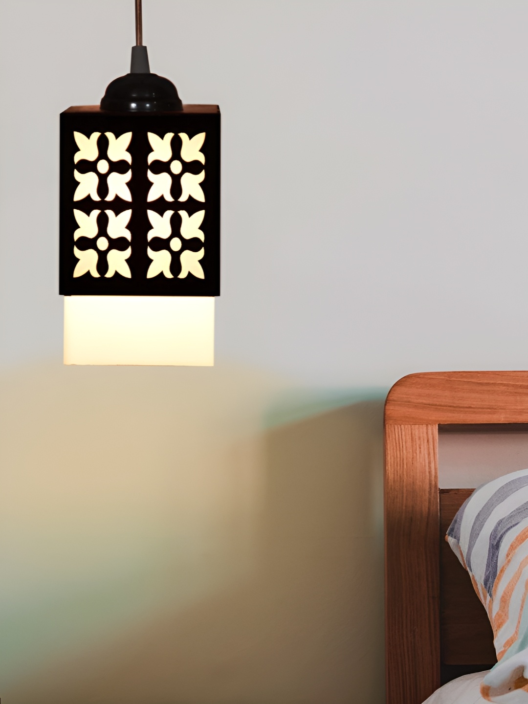 

Gojeeva Black and White Wooden Textured Square Shaped Contemporary Wall Lamp