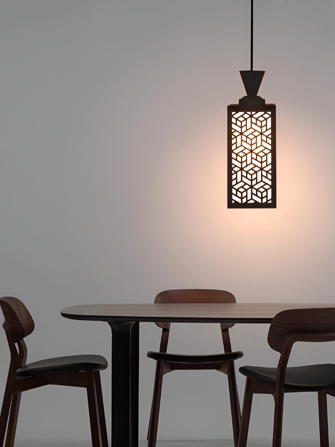 

Gojeeva Black & White Textured Wood Square Shaped Wall Lamp