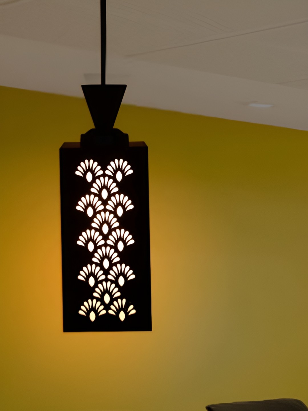 

Gojeeva Black Wood Square Shaped Wall Lamp
