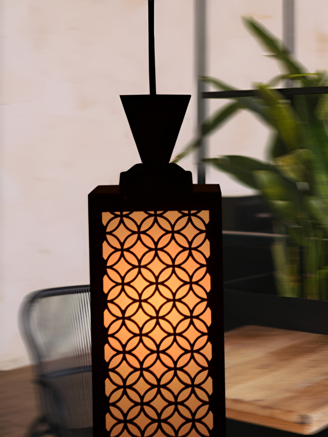 

Gojeeva Black Wood Square Shaped Wall Lamp