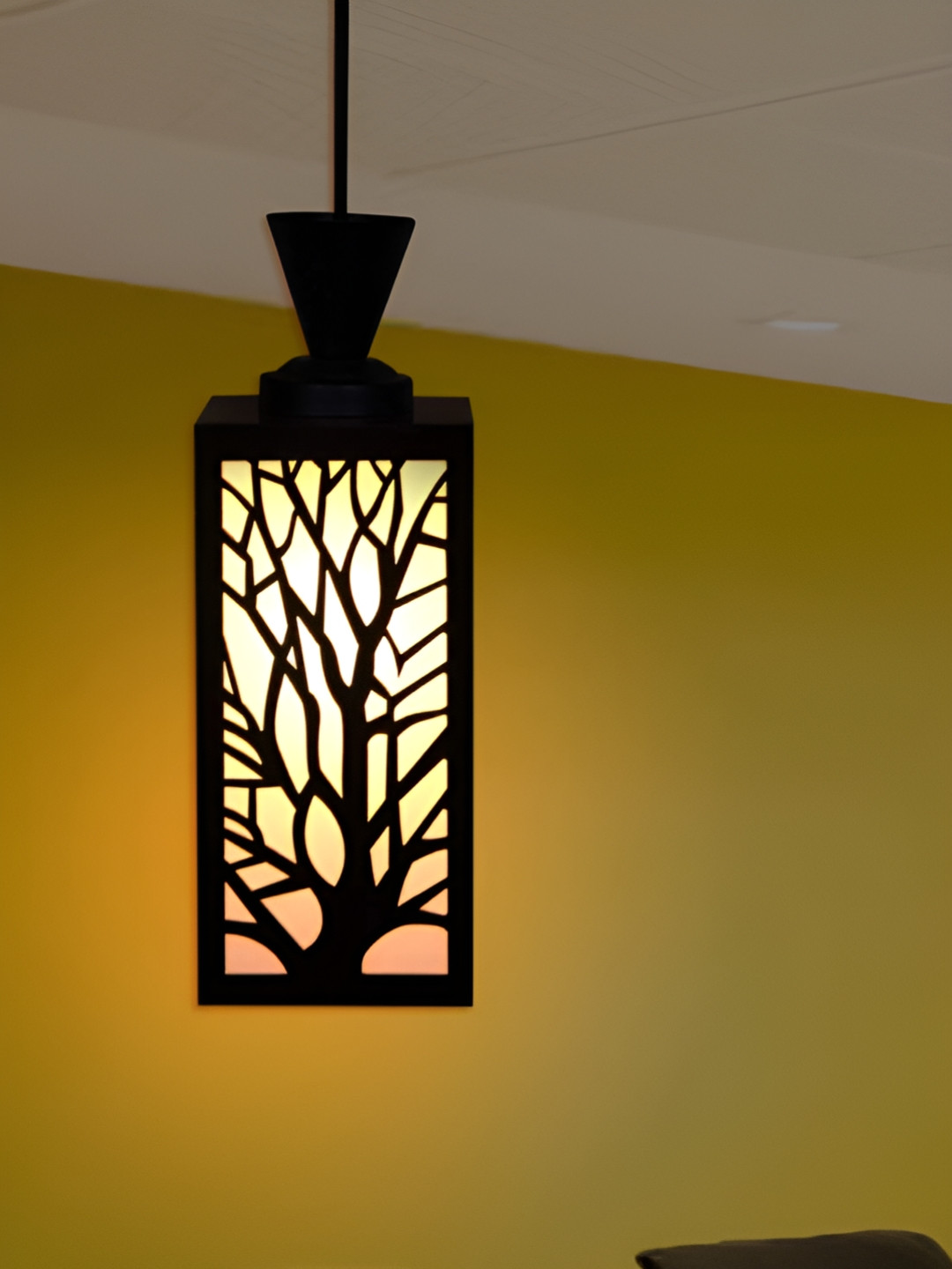

Gojeeva Black & White Wooden Textured Square Shaped Ceiling Lamps