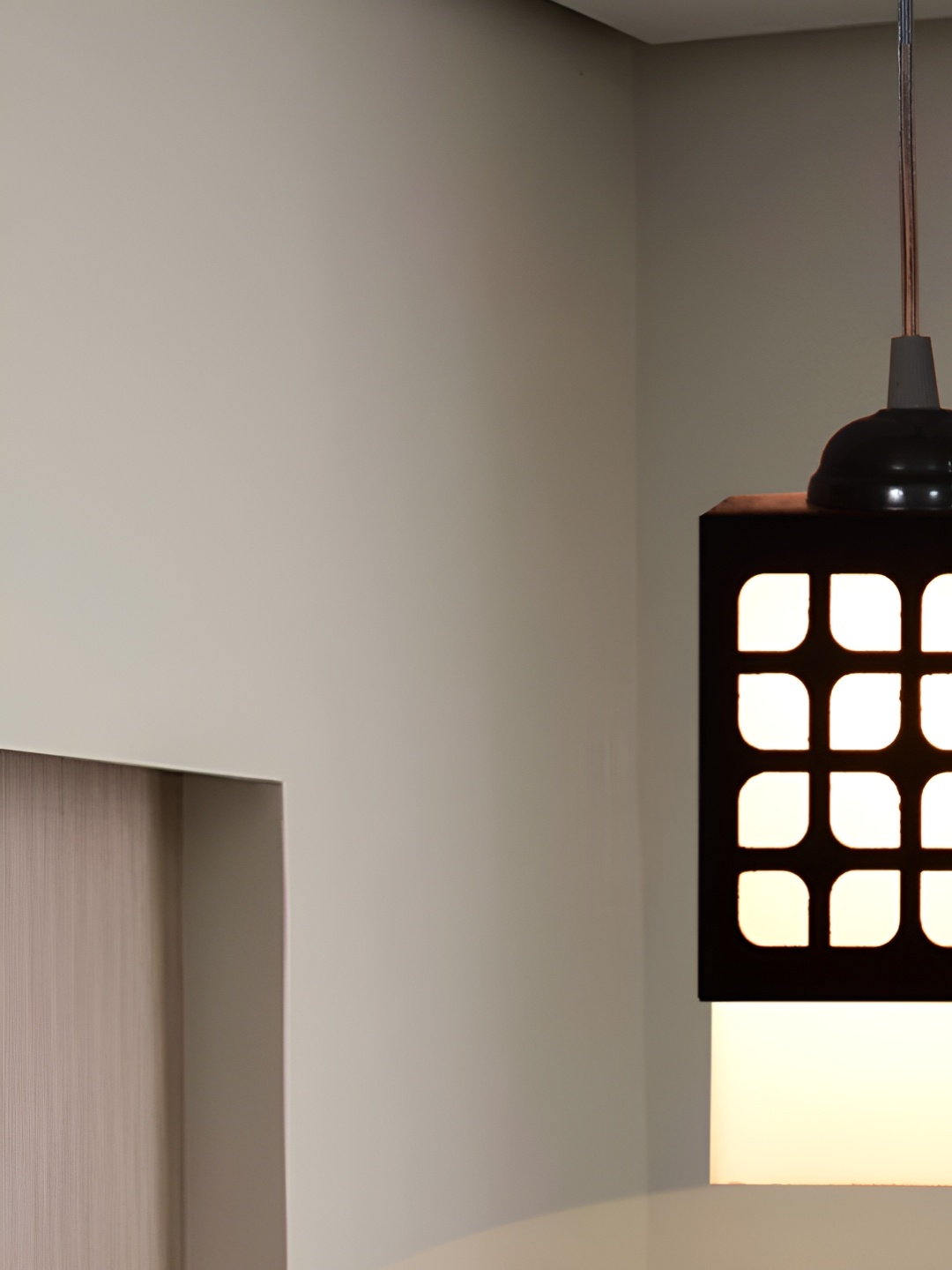 

Gojeeva Black & White Textured Wood Square Shaped Wall Lamp