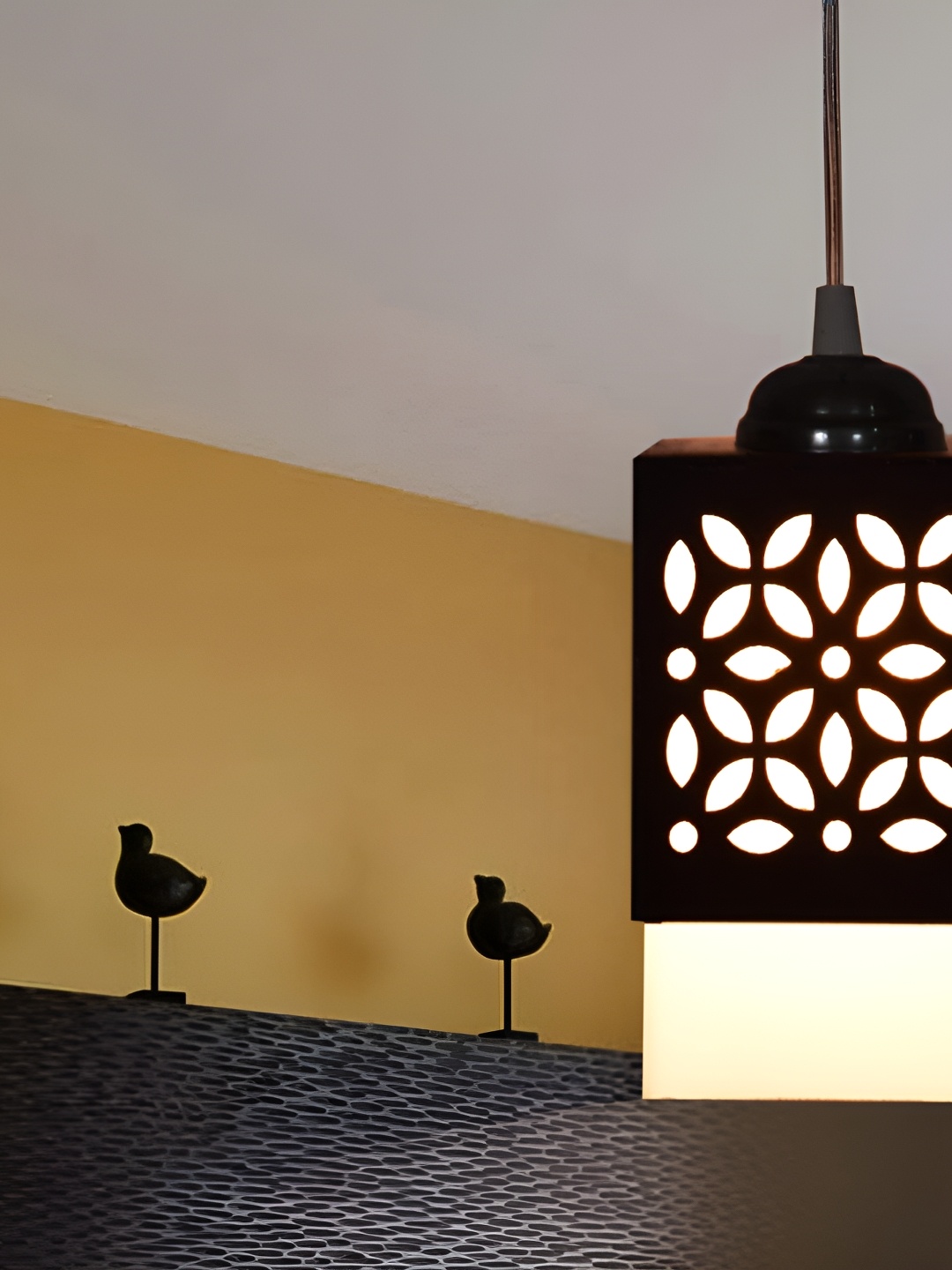 

Gojeeva Black Wood Square Shaped Wall Lamp