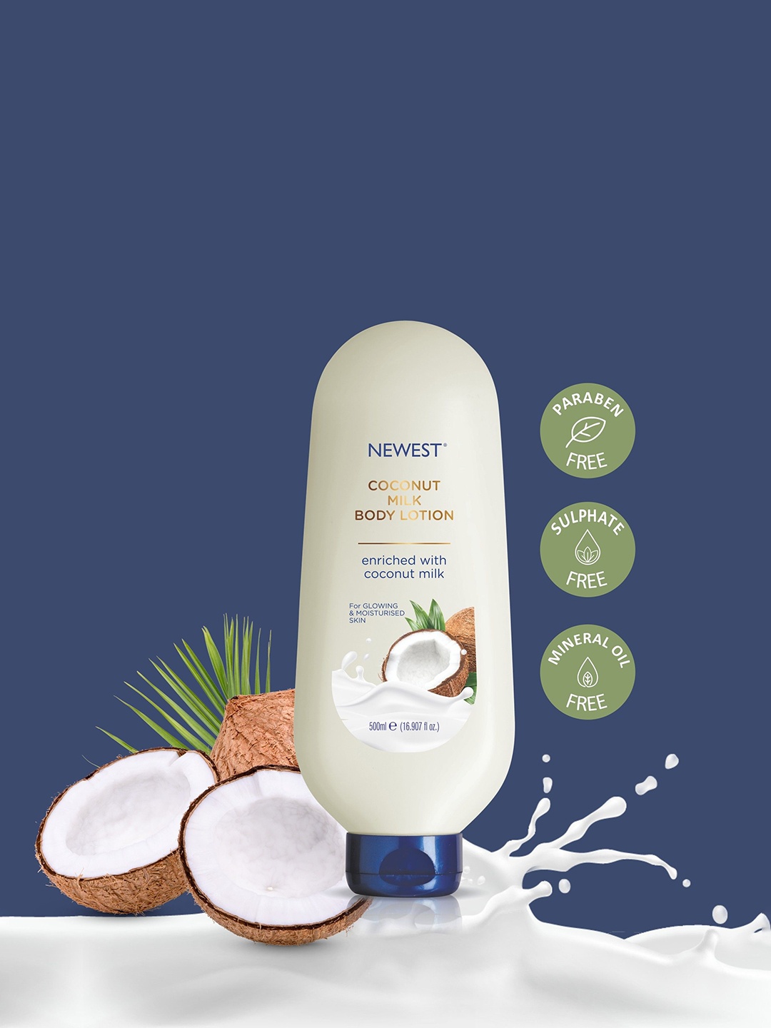 

NEWEST Coconut Milk Non Sticky Moisturizing Body Lotion - 500 ml, White