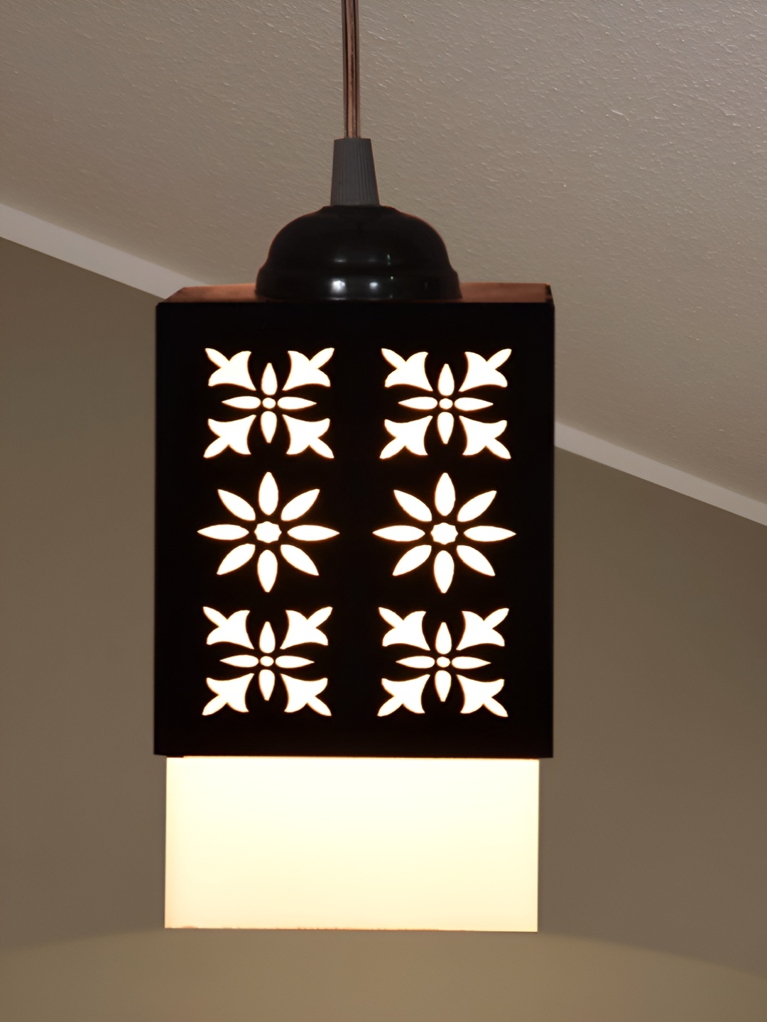 

Gojeeva Black Wood Square Shaped Wall Lamp