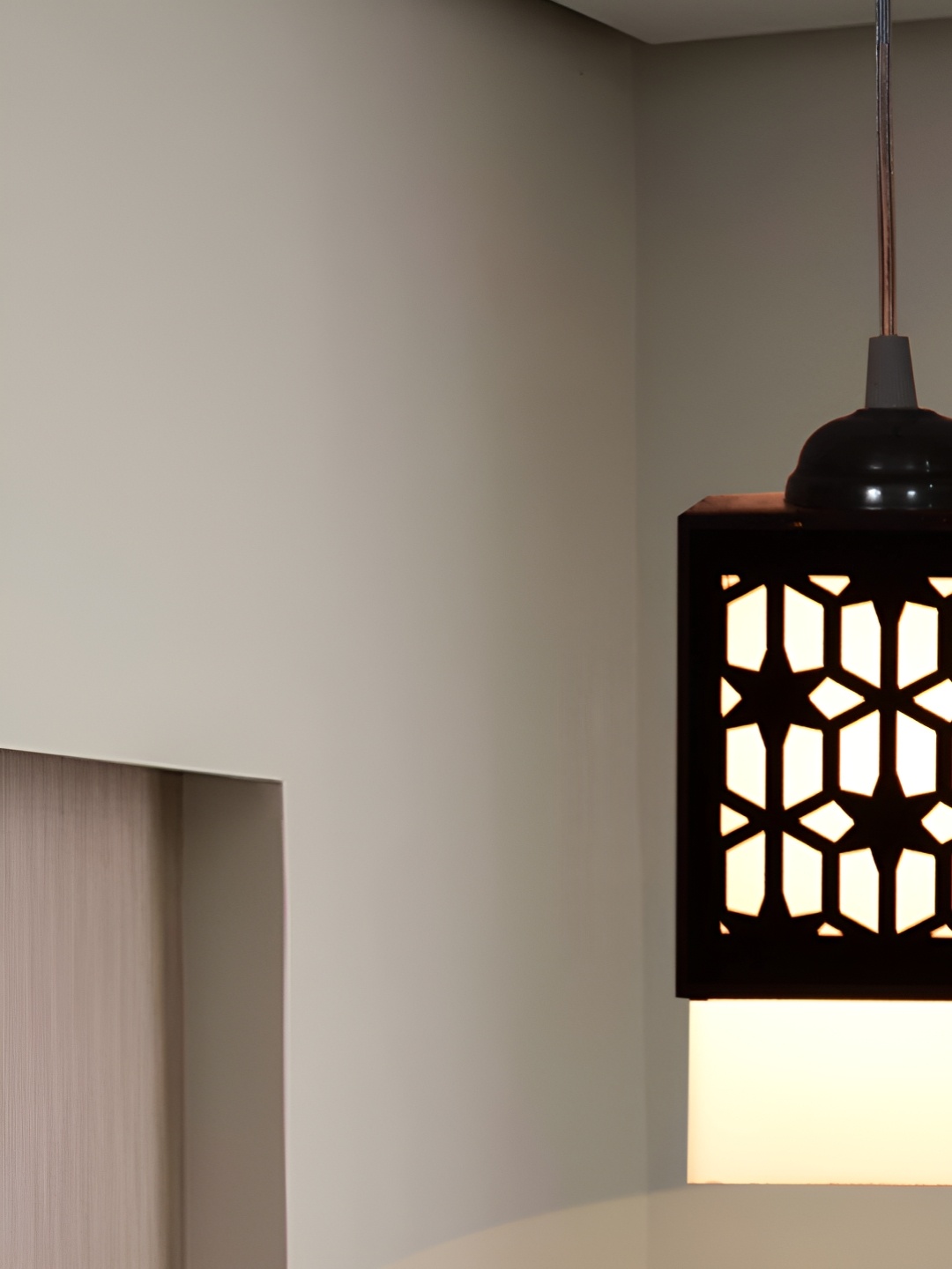 

Gojeeva Black & White Textured Wood Square Shaped Wall Lamp