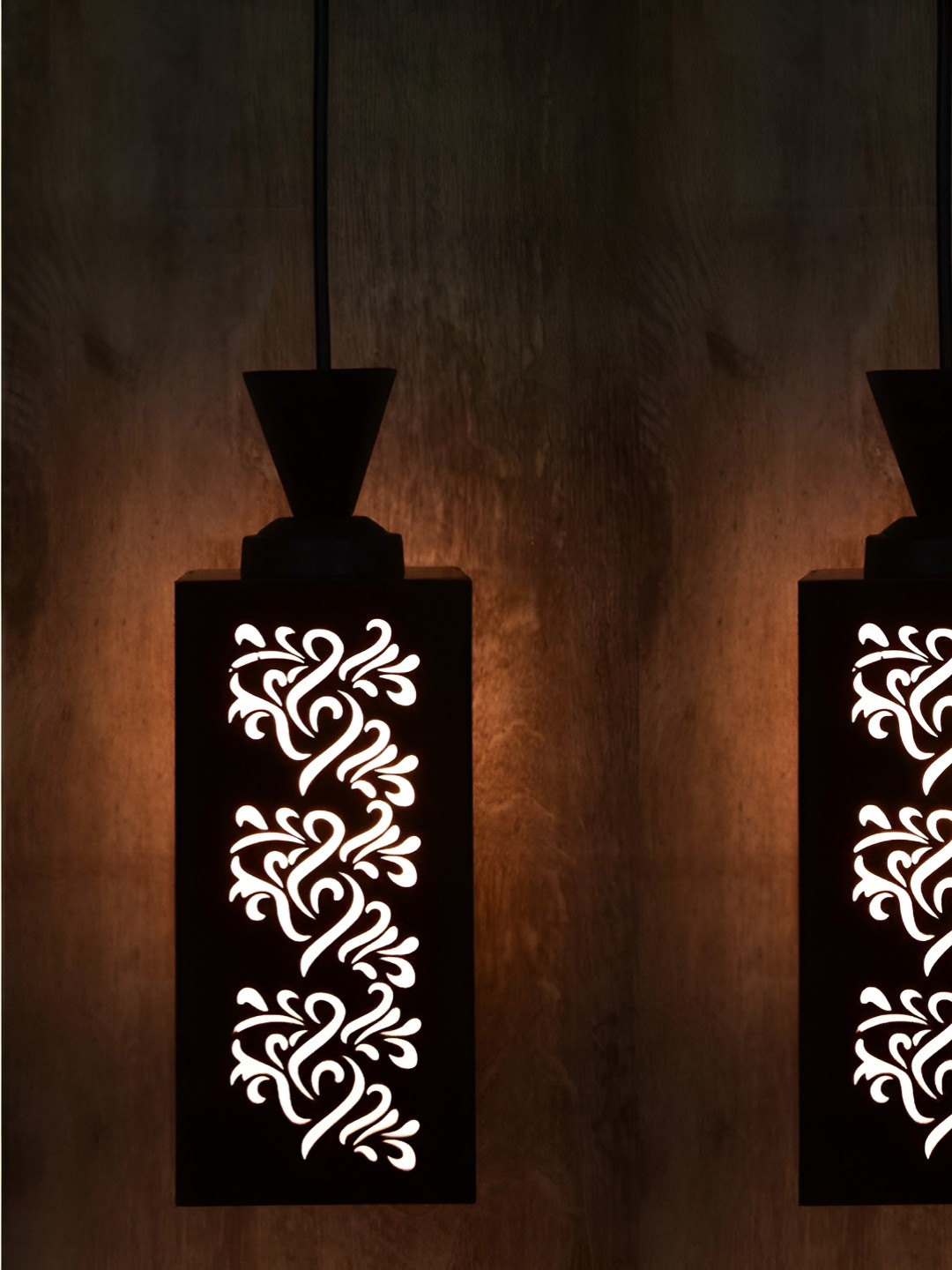 

Gojeeva Black 2 Pieces Wood Square Shaped Wall Lamp