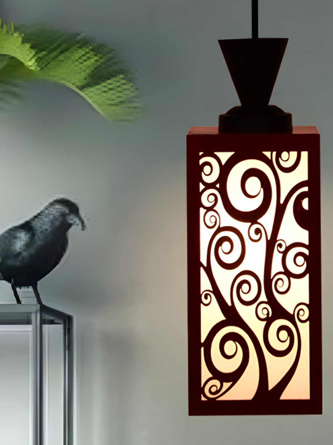 

Gojeeva Red and White Wooden Textured Rectangle Shaped Contemporary Wall Lamp