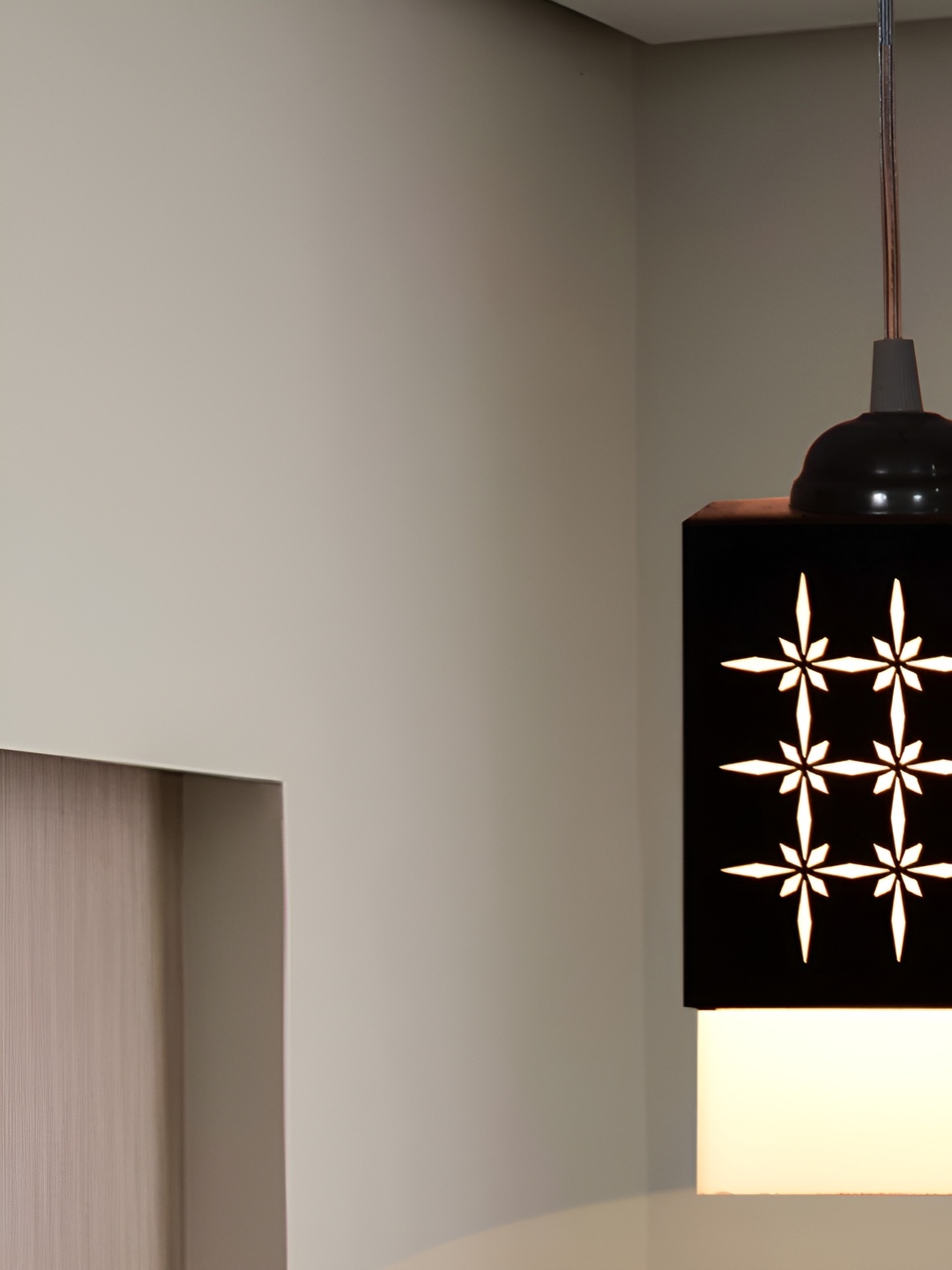 

Gojeeva Black Wood Square Shaped Wall Lamp