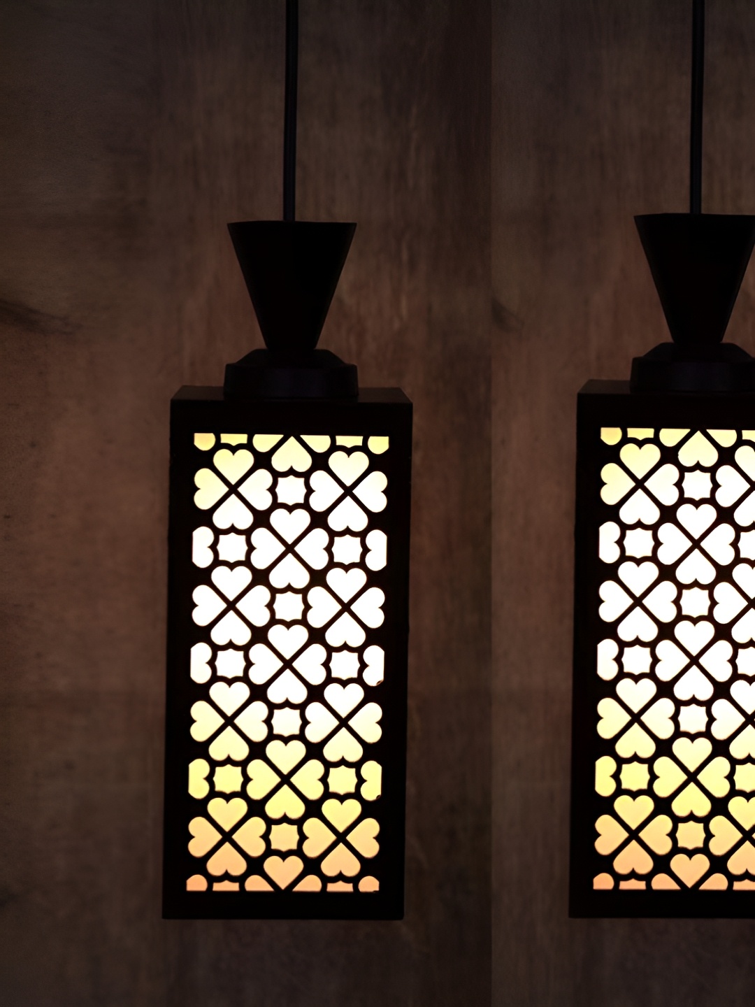 

Gojeeva Black 2 Pieces Wood Square Shaped Wall Lamp