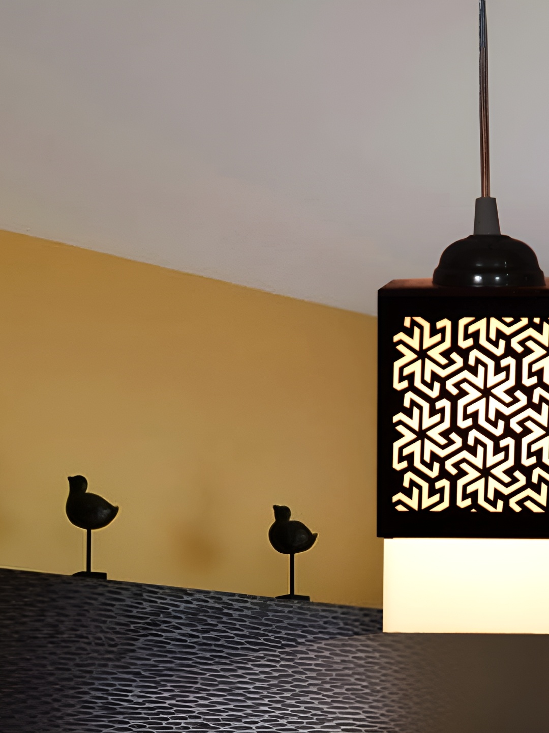 

Gojeeva Black and White Wooden Textured Square Shaped Contemporary Wall Lamp