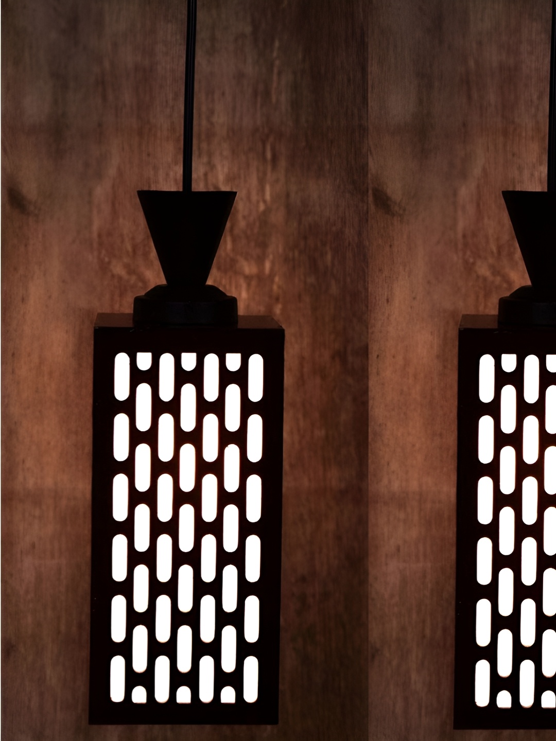 

Gojeeva Black 2 Pieces Wood Square Shaped Wall Lamp