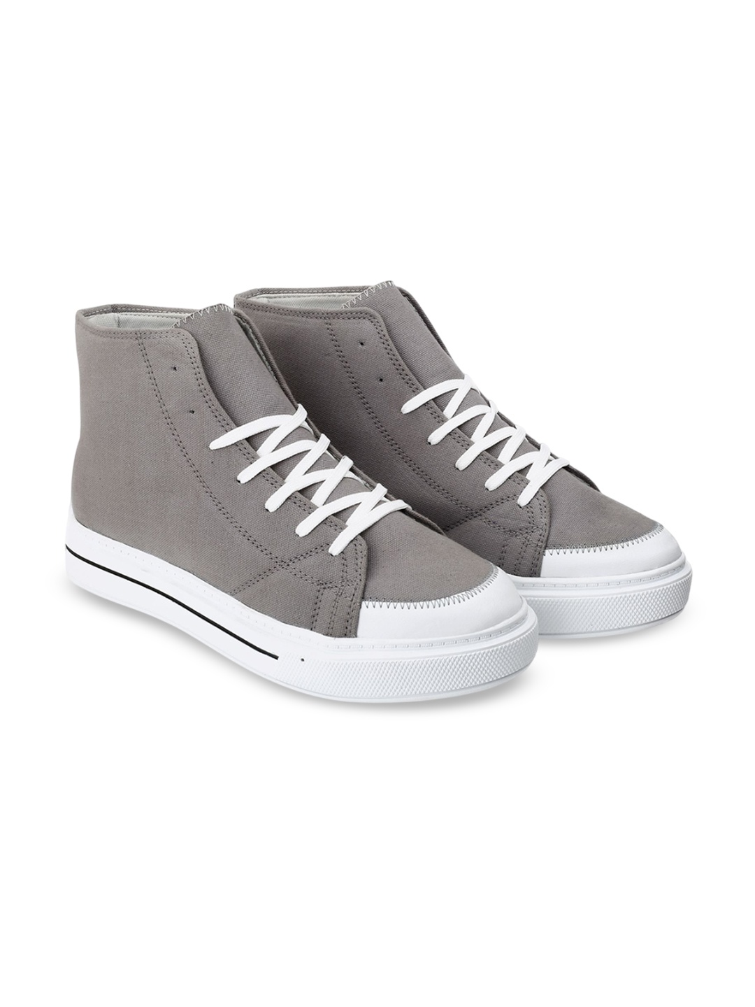 

Bxxy Men 7.62 Cm Hidden Elevator Height Increasing Canvas Material Sneaker Lace-up Shoes, Grey
