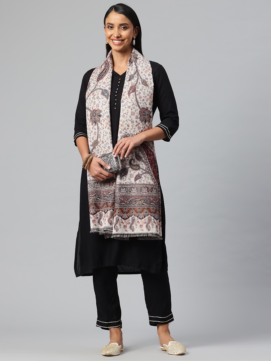 

SWI Stylish Paisley Kani Woven Design Shawl, Multi