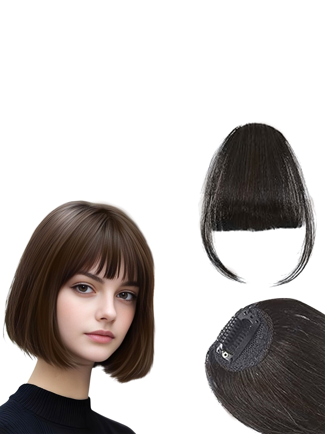 

D-Divine Clip-In Straight Scalp Topper Hair Extension - Brown - 8 Inch