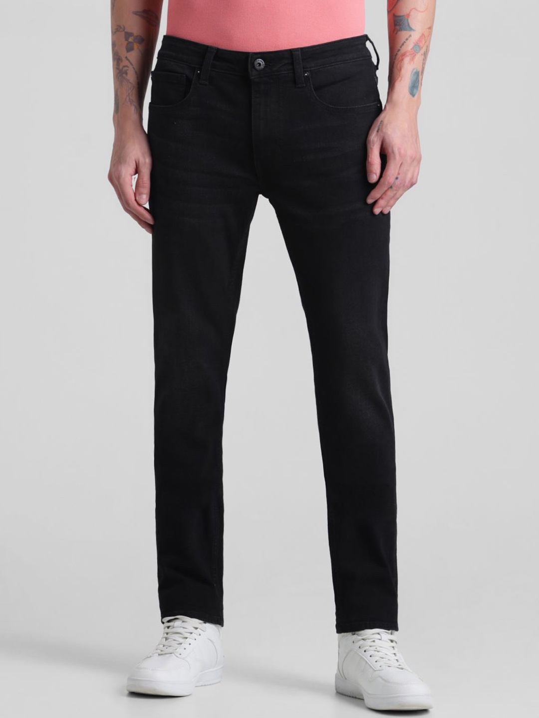 

Jack & Jones Men Ben Light Fade Stretchable Jeans, Black