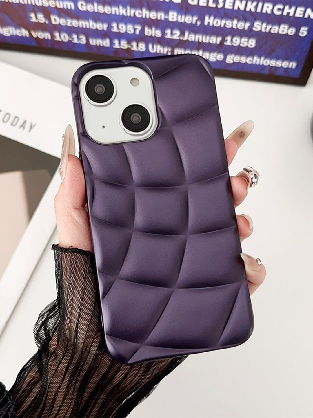 

Luxury Kase LK126 Spherical Hemisphere iPhone 15 Back Case, Purple