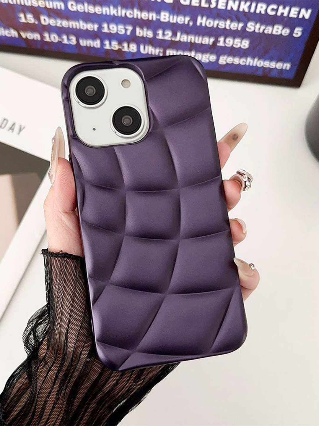 

Luxury Kase LK126 Spherical Hemisphere iPhone 14 Back Case, Purple