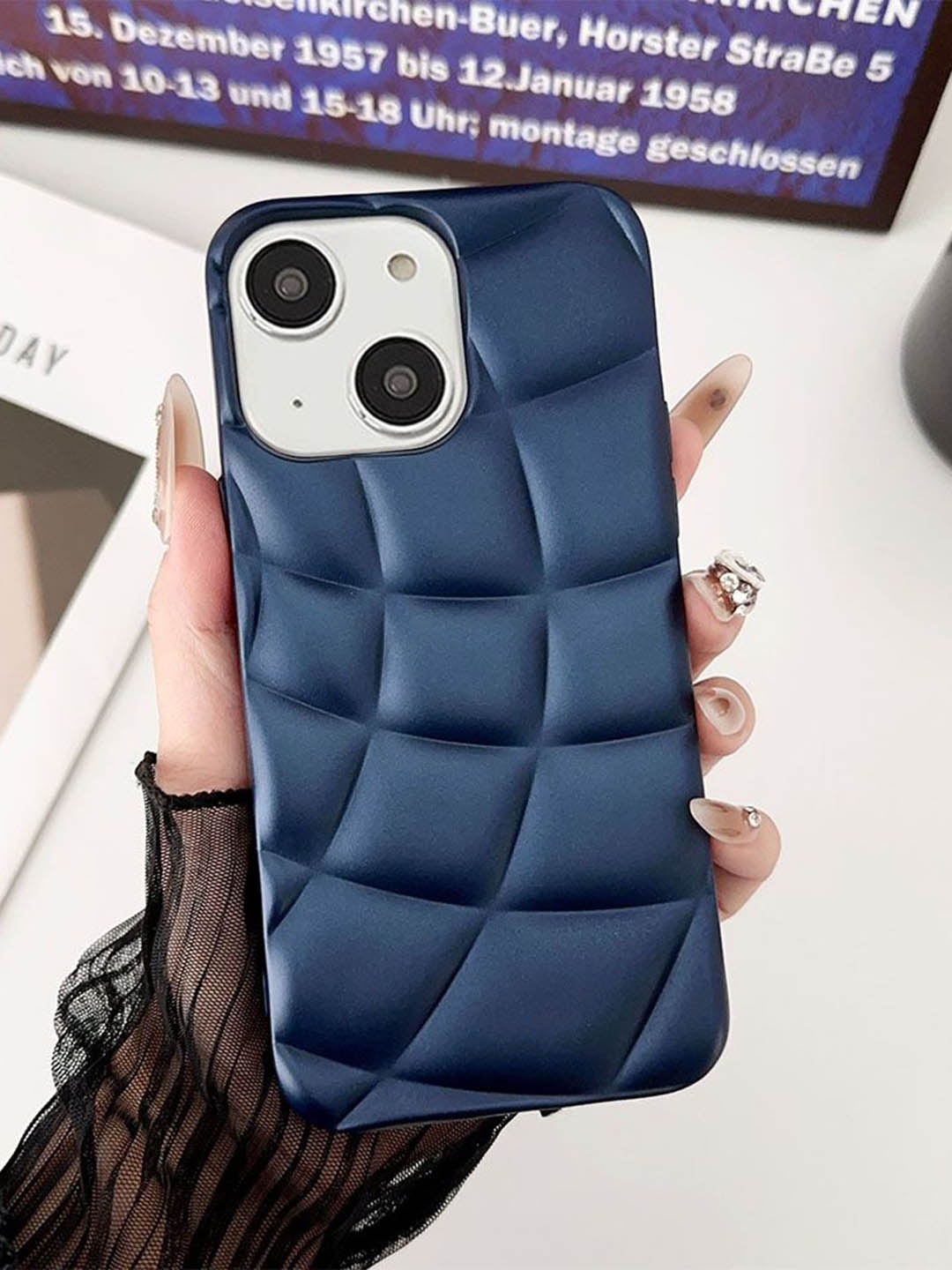 

Luxury Kase LK126 Spherical Hemisphere iPhone 14 Plus Back Case, Blue