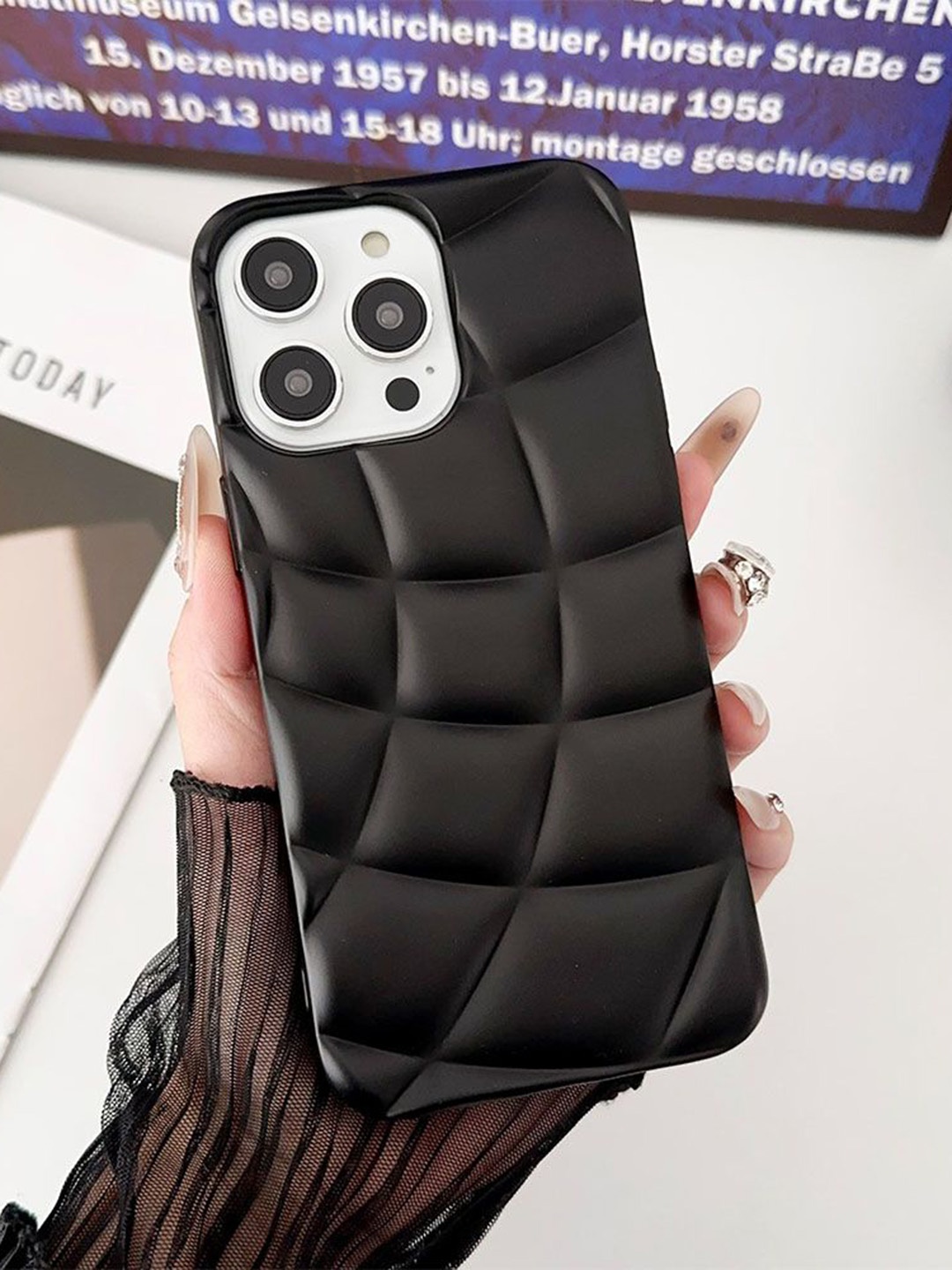 

Luxury Kase LK126 Spherical Hemisphere iPhone 12 Pro Max Back Case, Black