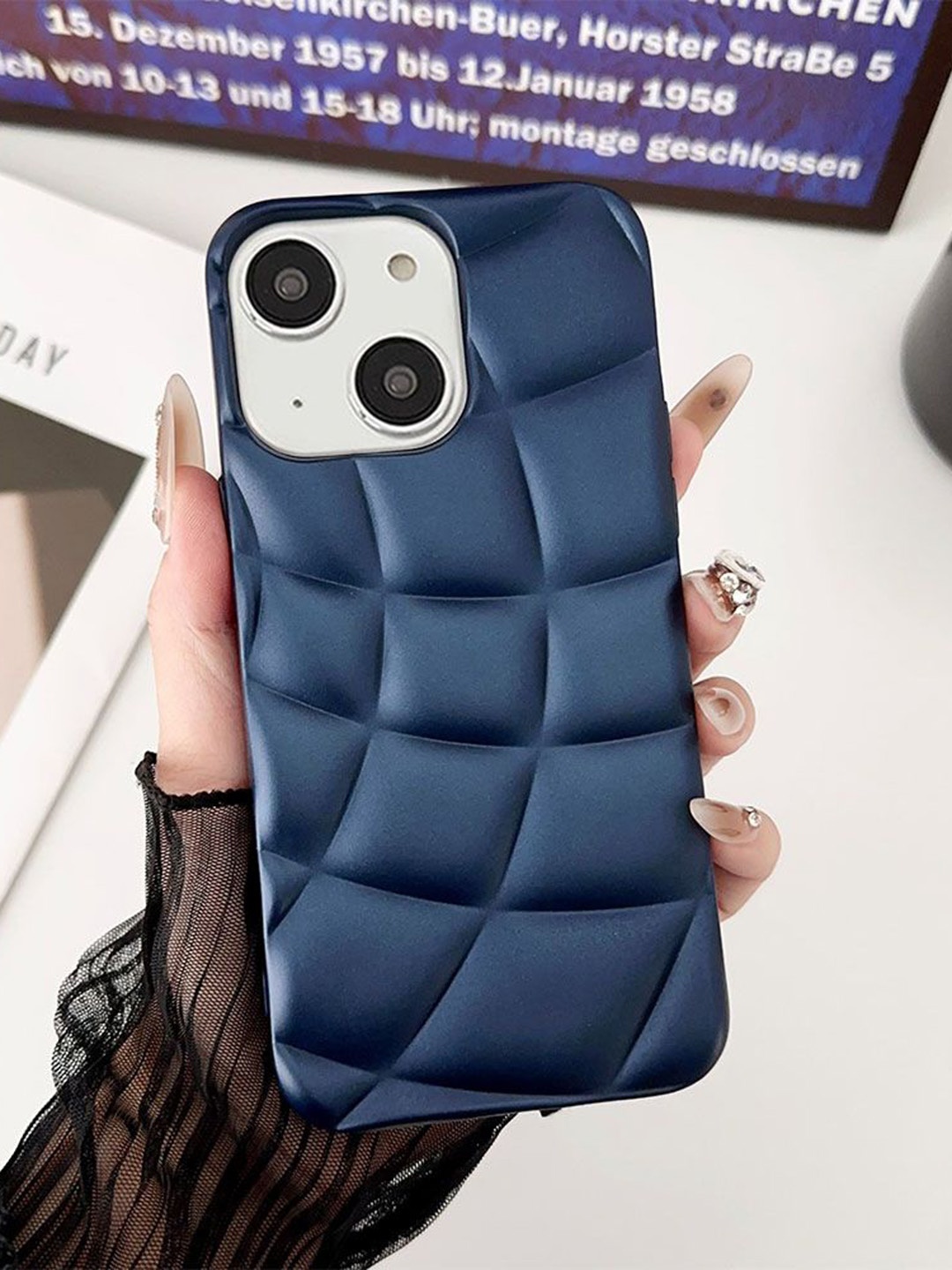 

Luxury Kase LK126 Spherical Hemisphere iPhone 14 Back Case, Blue