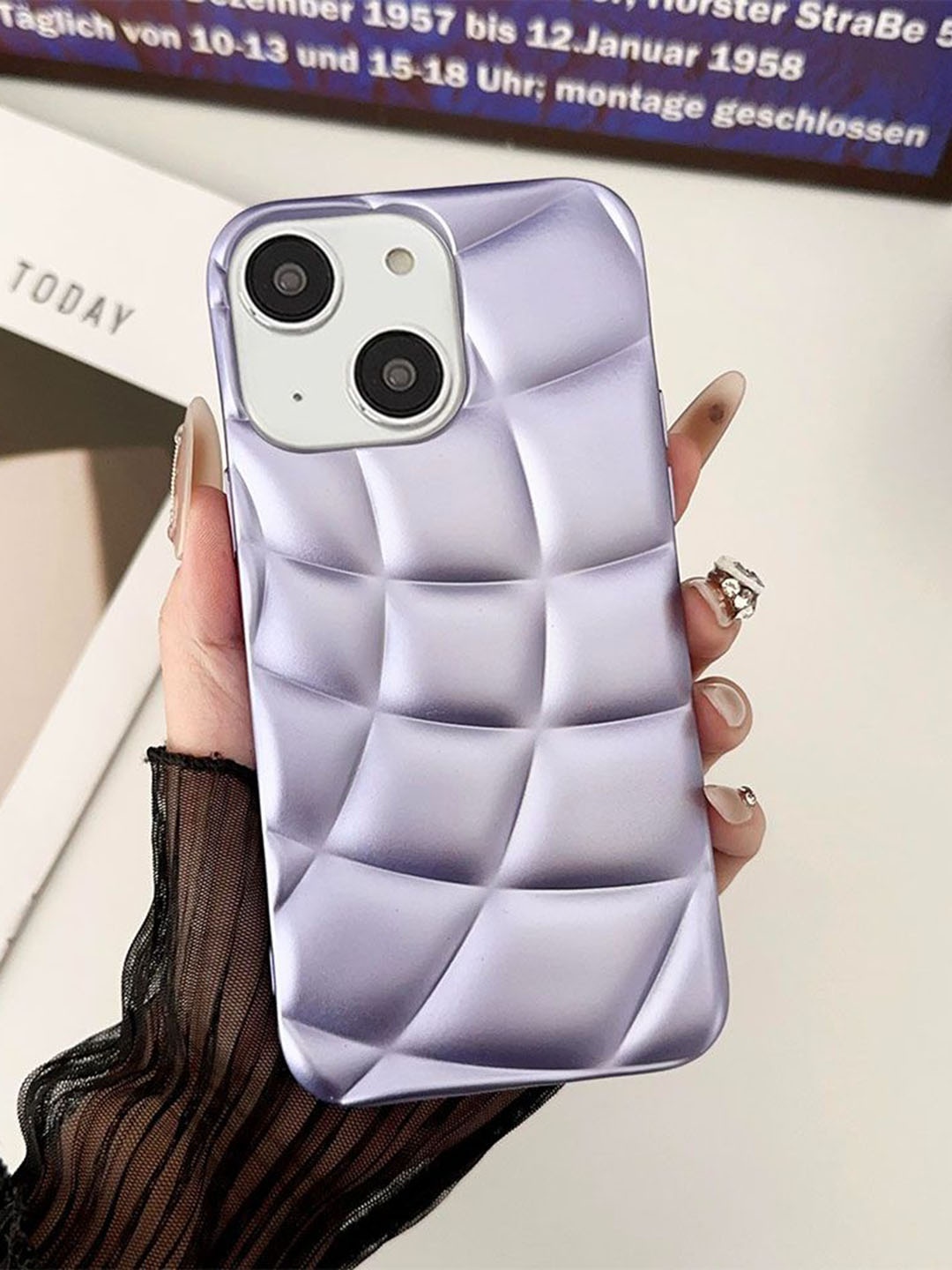 

Luxury Kase LK126 Spherical Hemisphere iPhone 15 Plus Back Case, Lavender