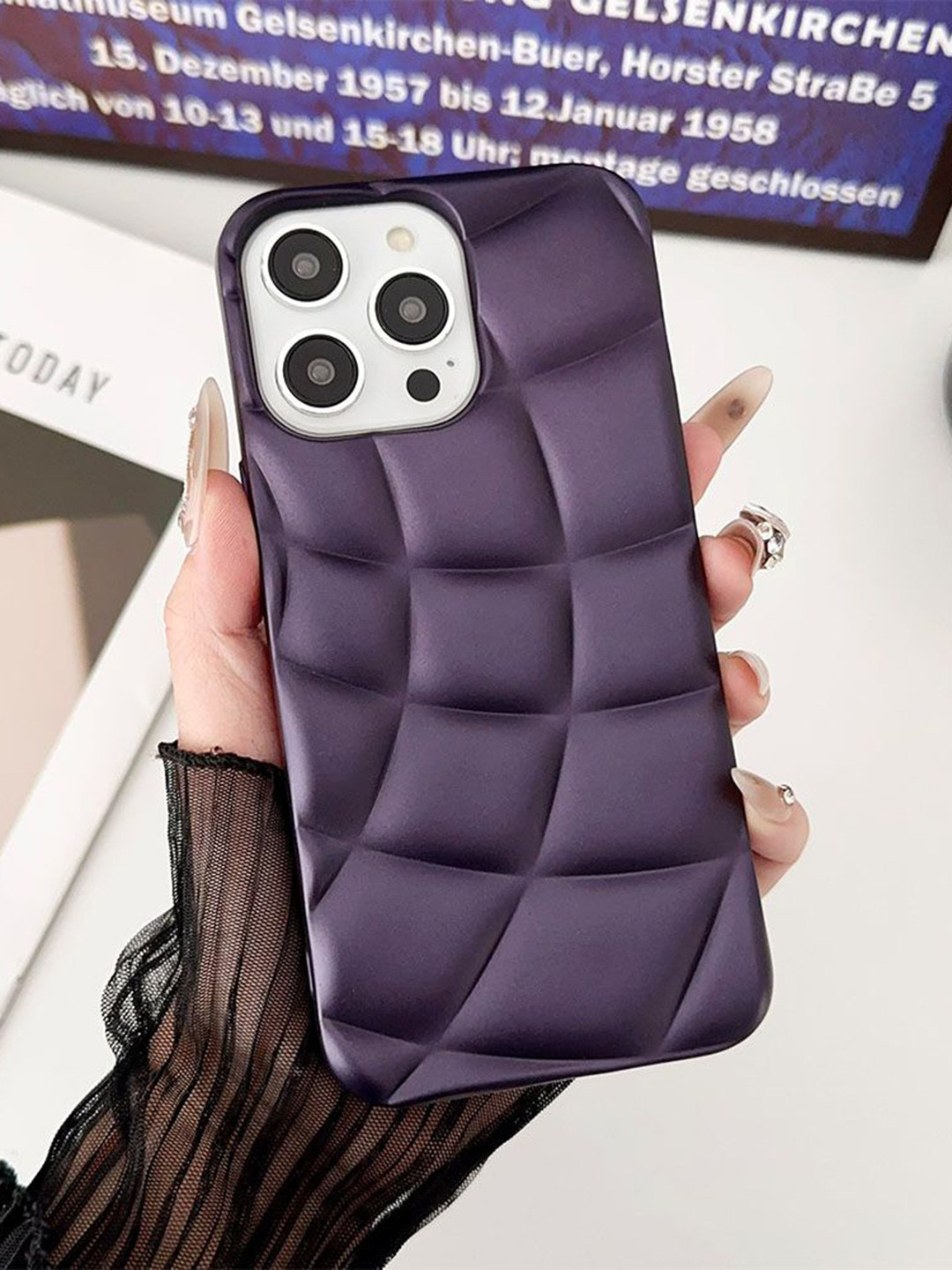 

Luxury Kase LK126 Spherical Hemisphere iPhone 13 Pro Max Back Case, Purple