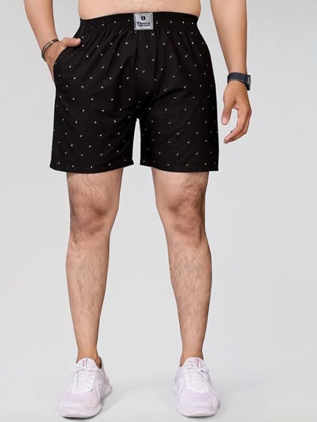 

Flosive Men Printed Cotton Boxers, Black