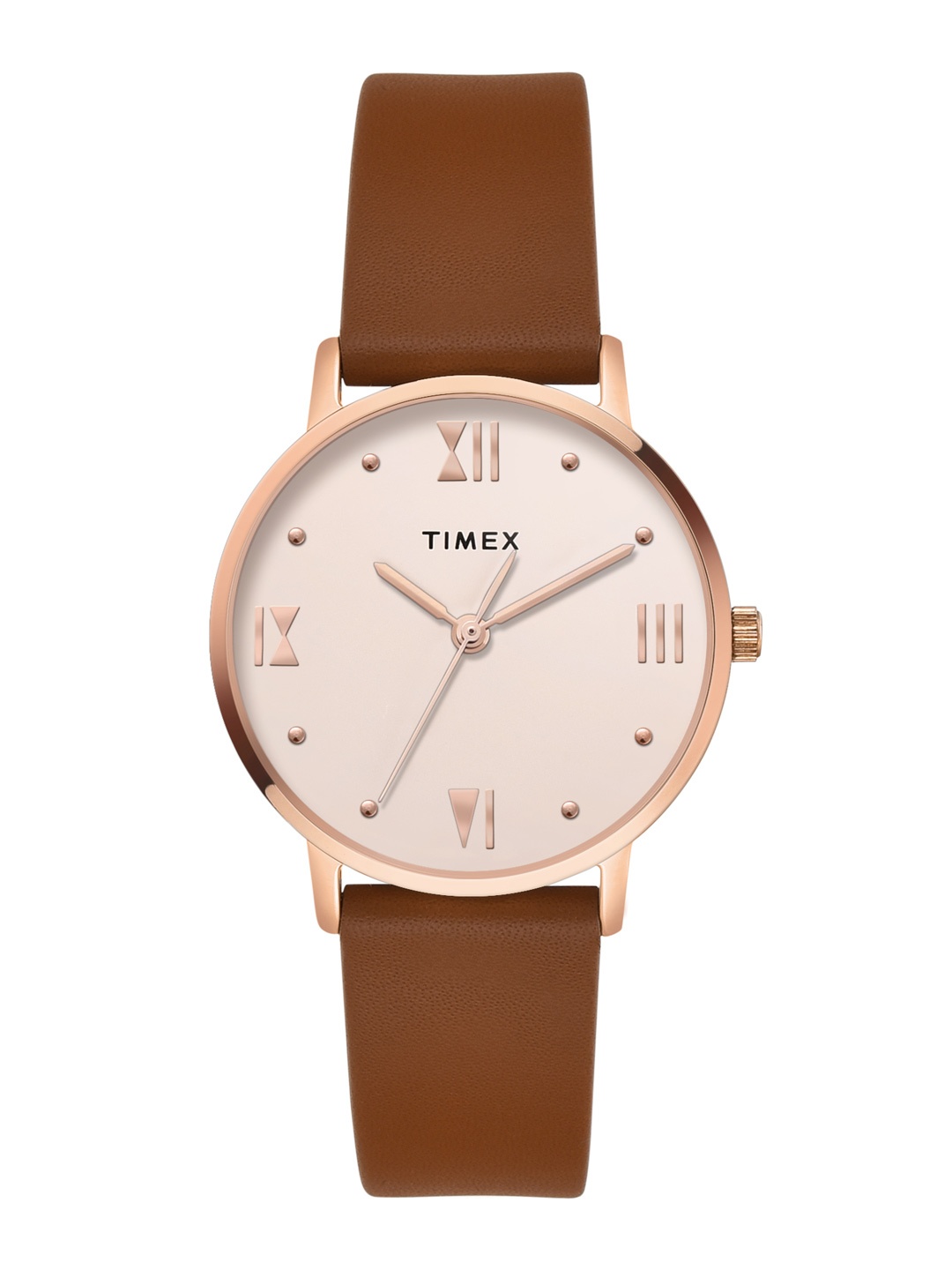 

Timex Women Leather Straps Analogue Watch TWEL15621, Cream