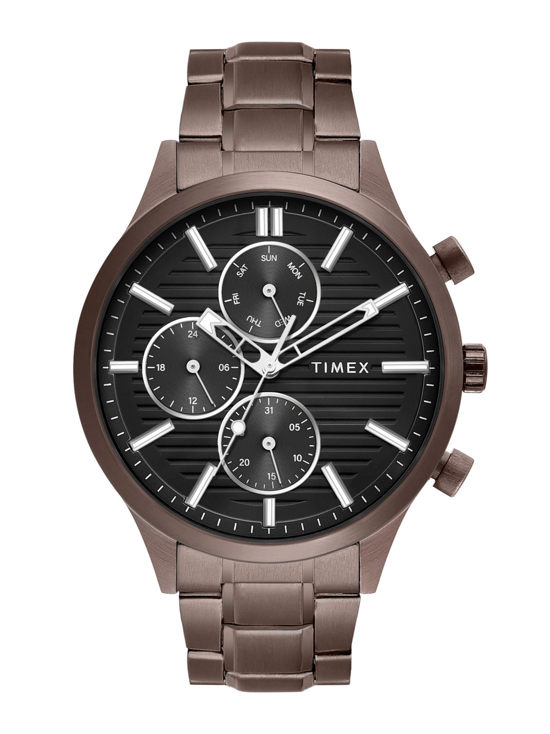 

Timex Men Analogue Multi Function Stainless Steel Watch - TW000T322, Black