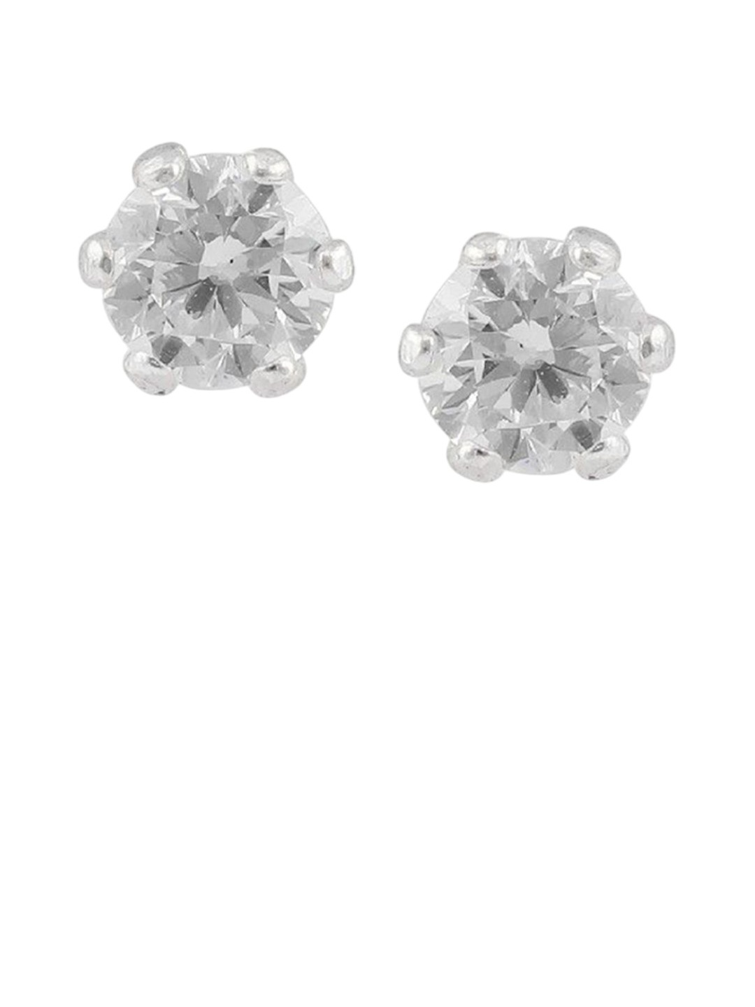 

De Flossy Silver 925 Sterling Zircon Stone Studded Contemporary Studs