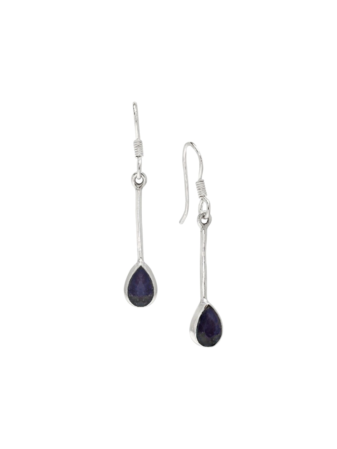 

De Flossy Silver 925 Sterling Artificial Stone Studded Drop Earrings