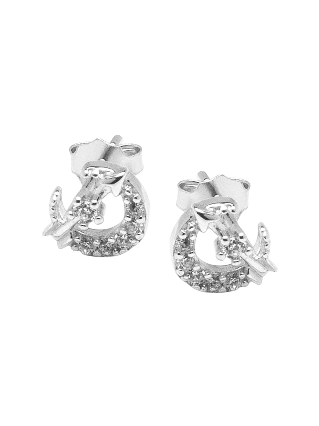

De Flossy Silver 925 Sterling Zircon Stone Studded Contemporary Studs