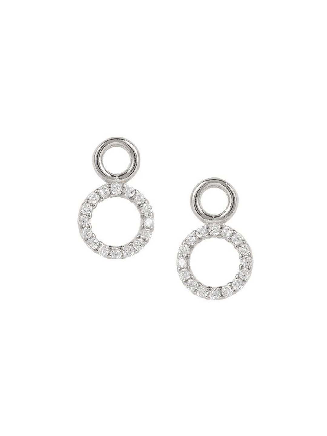 

De Flossy Silver 925 Sterling Artificial Stone Studded Circular Studs