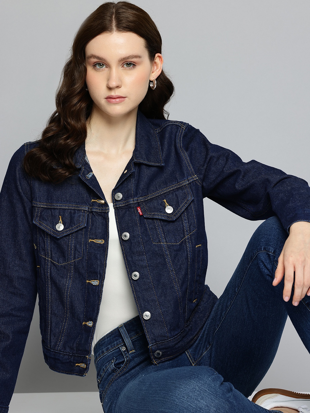 

Levis Pure Cotton Denim Jacket, Navy blue