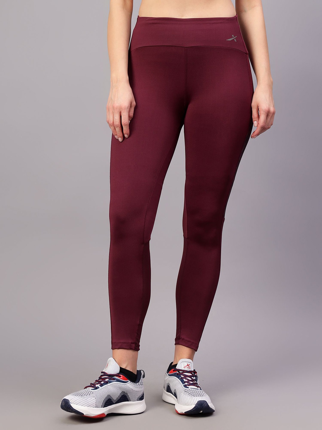 

VECTOR X Women High Rise Ankle-Length Gym Tights, Maroon