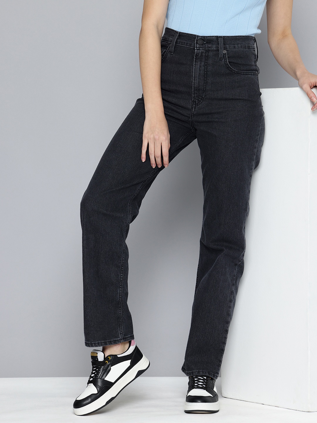 

Levis Women Slim Fit High-Rise Stretchable Jeans, Black