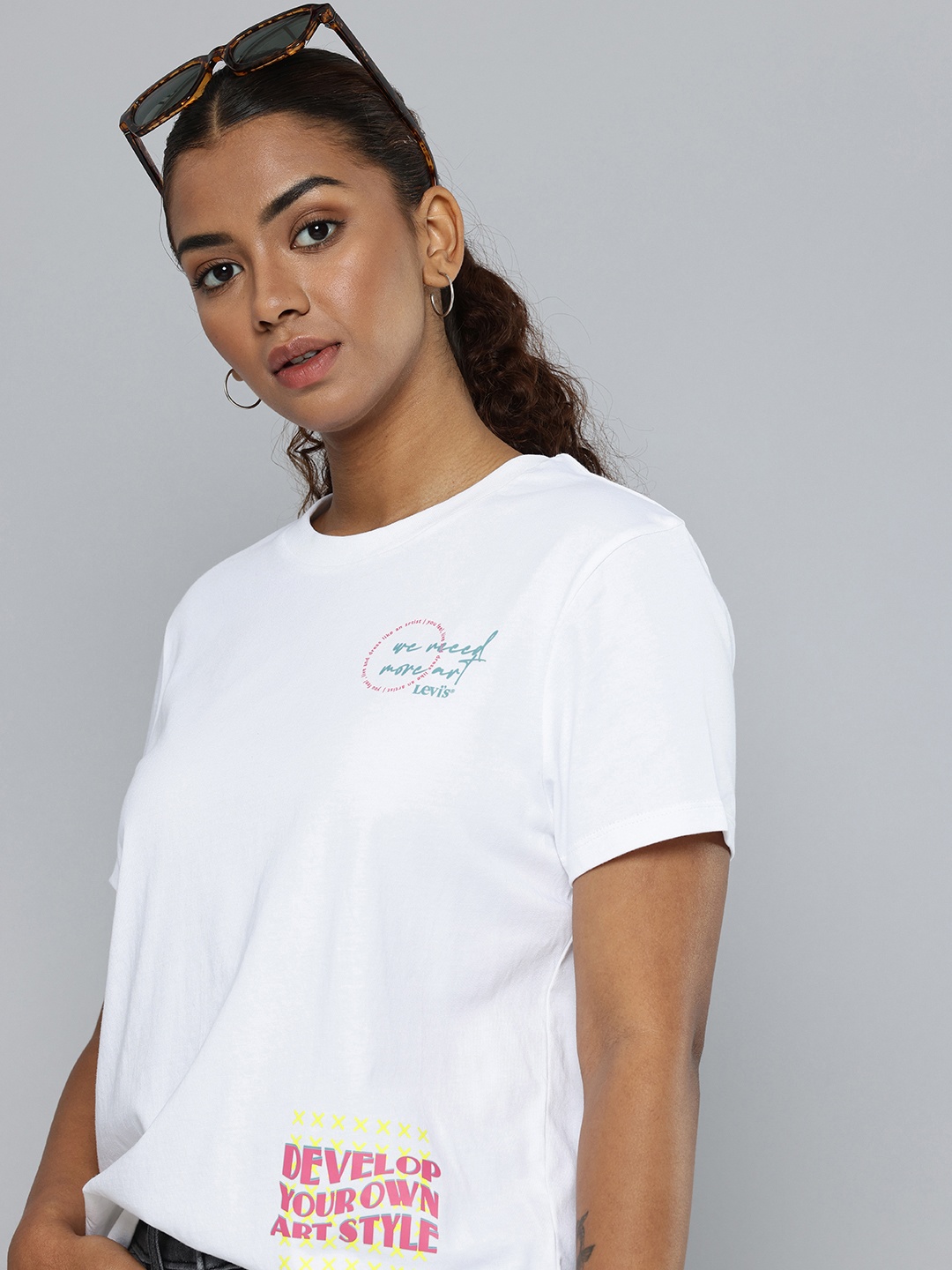 

Levis Typography Printed Relaxed Fit Pure Cotton T-shirt, White