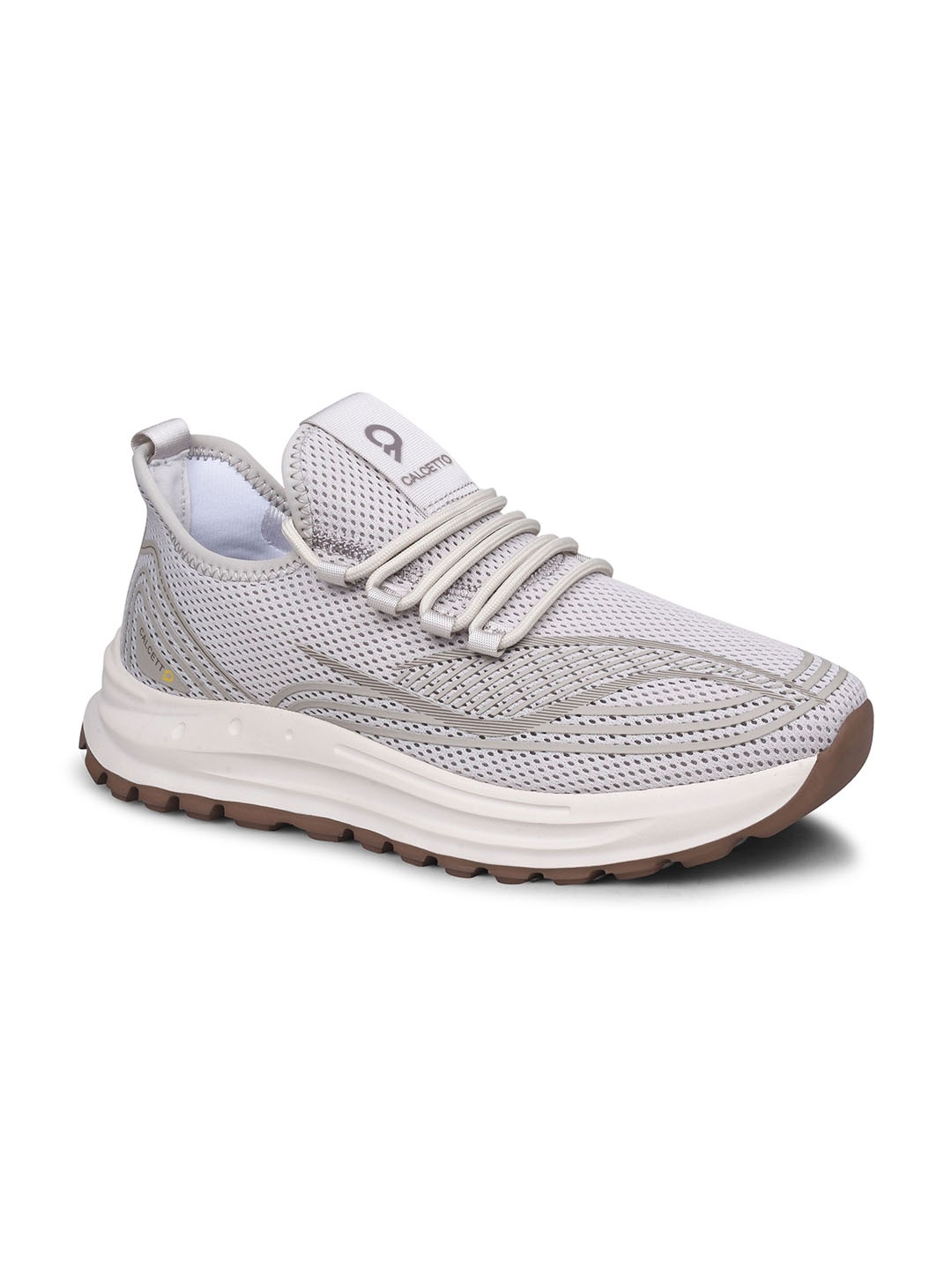

Calcetto Men Woven Design Sneakers, Beige