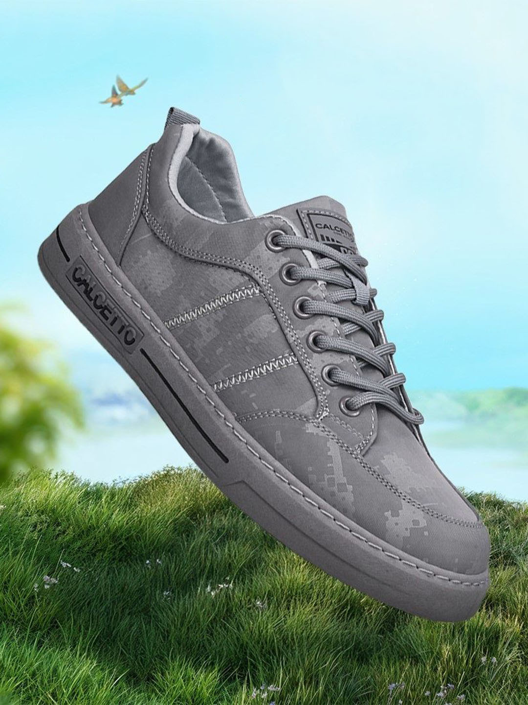 

Calcetto Men Lace-Ups Sneakers, Grey