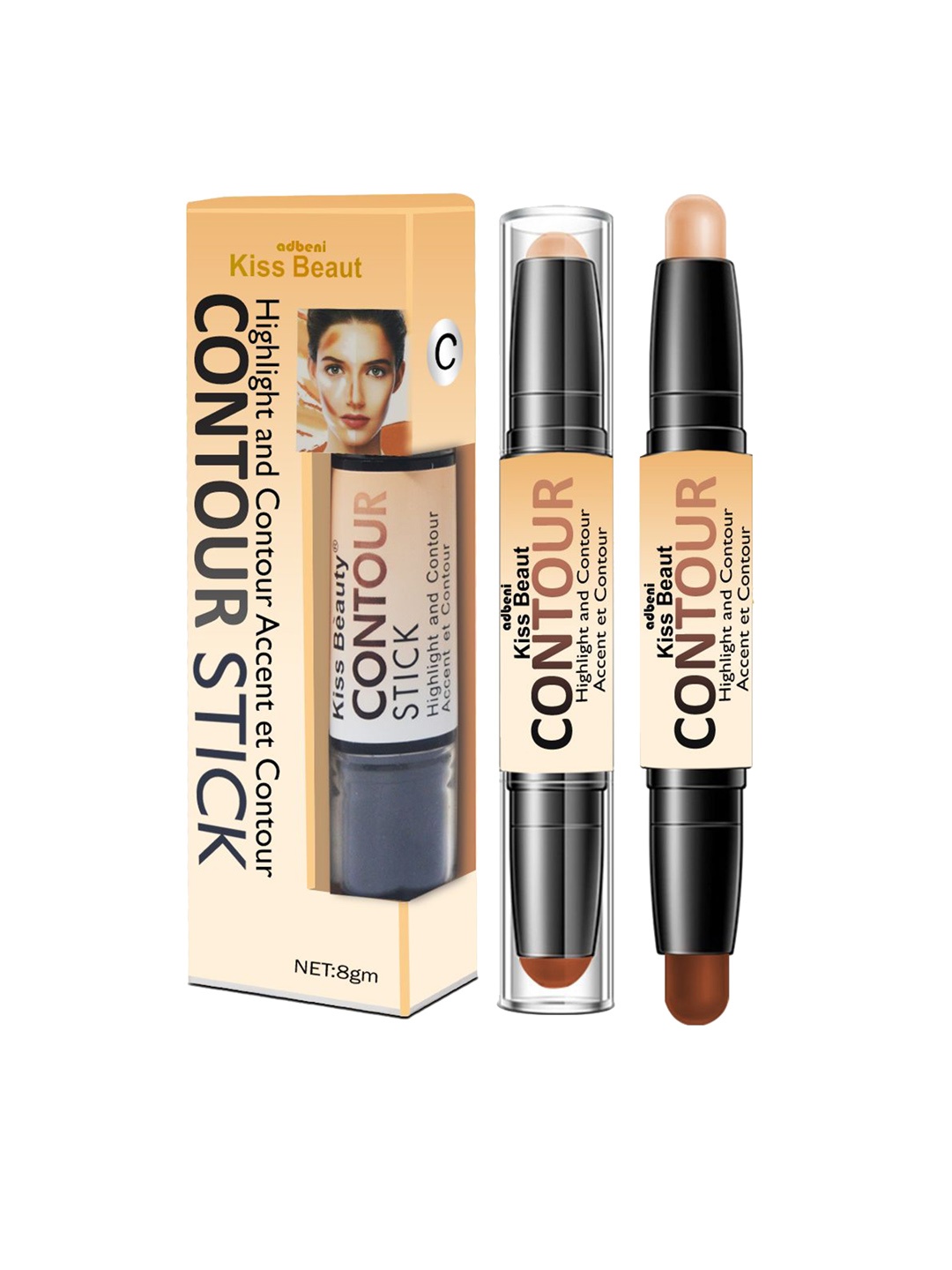 

Adbeni Kiss Beaut Contour & Highlighter Stick - 8 g - C, Beige