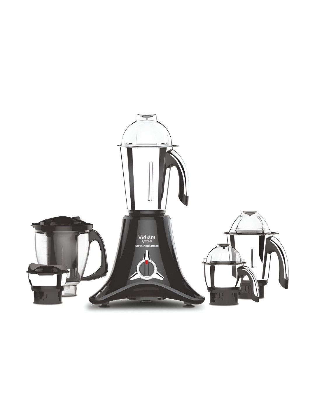 

VIDIEM Black Wet And Dry Grinder With Juice Mixer Grinder With Stainless Steel Jars