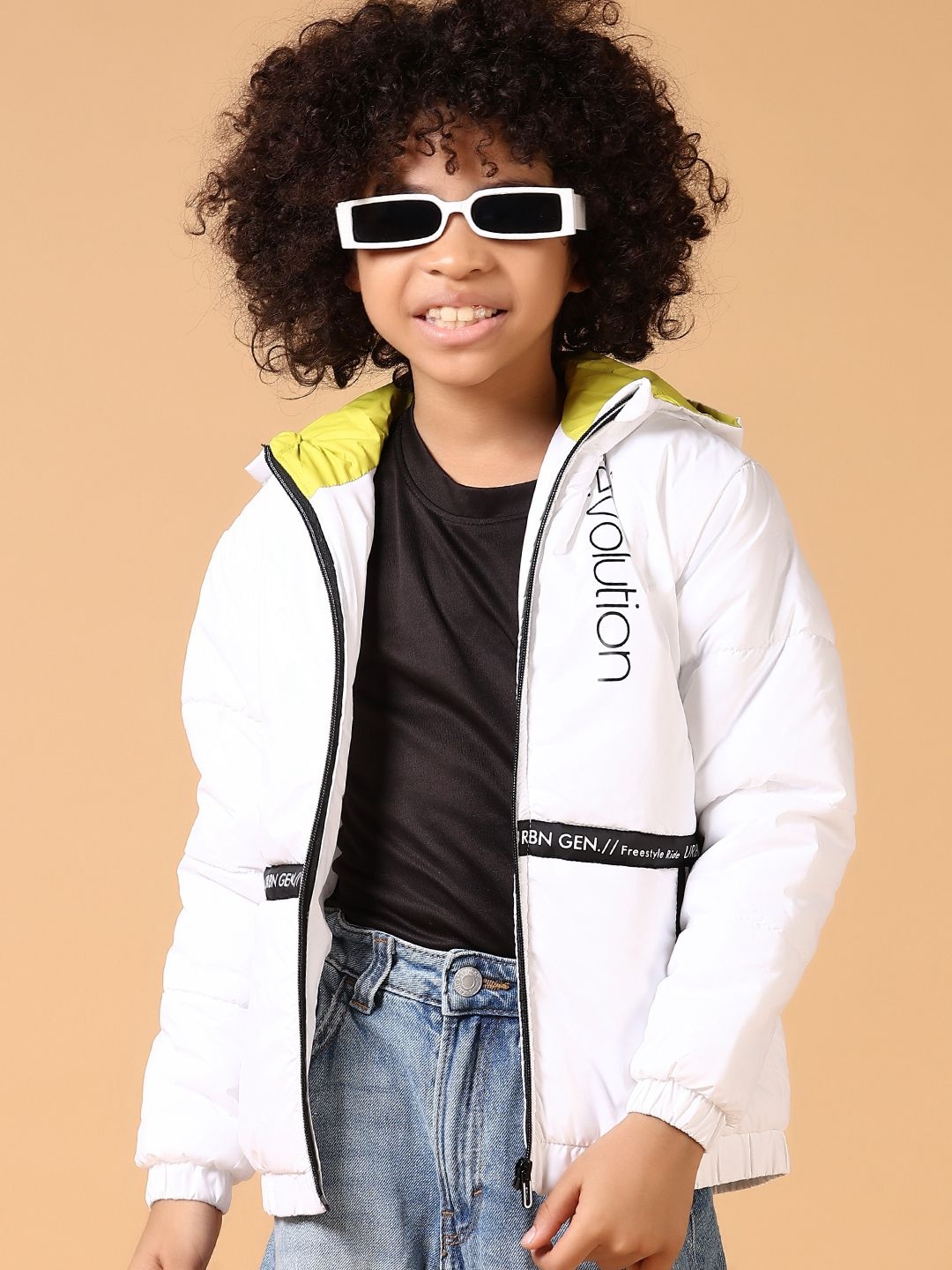 

V-Mart Boys Open Front Jacket, White