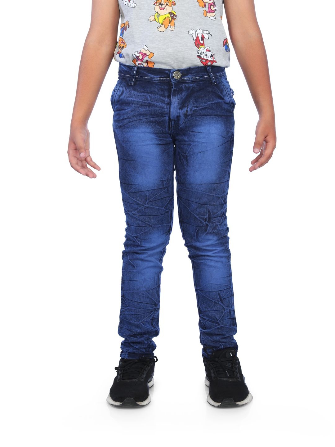 

GUCHU Boys Slim Fit Mid Rise Heavy Fade Jeans, Blue