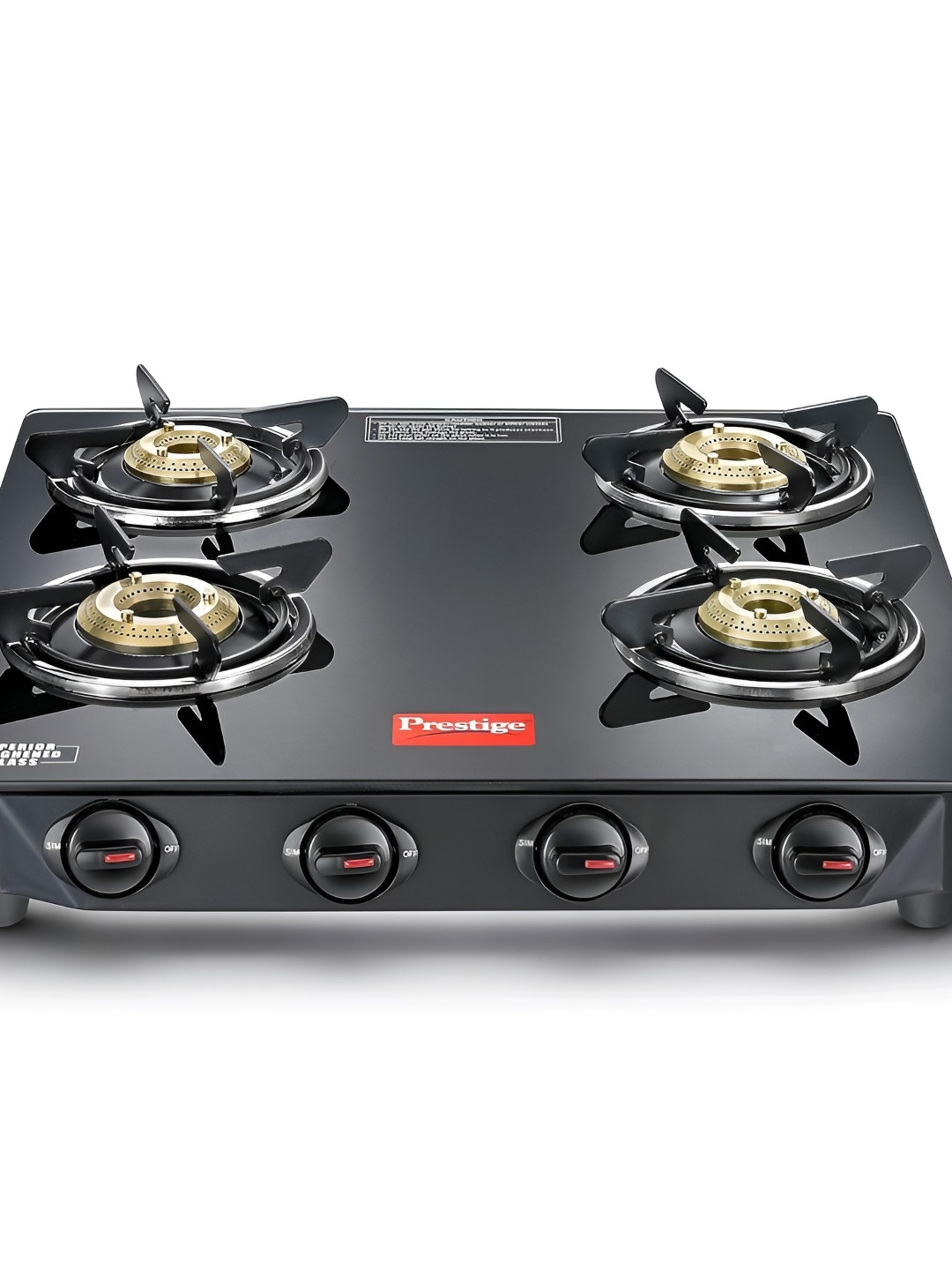 

Prestige 4 Burner Manual Gas Stove, Black