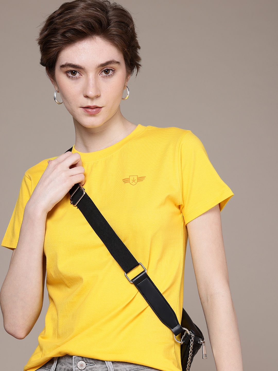 

The Roadster Life Co. Pure Cotton T-shirt, Yellow