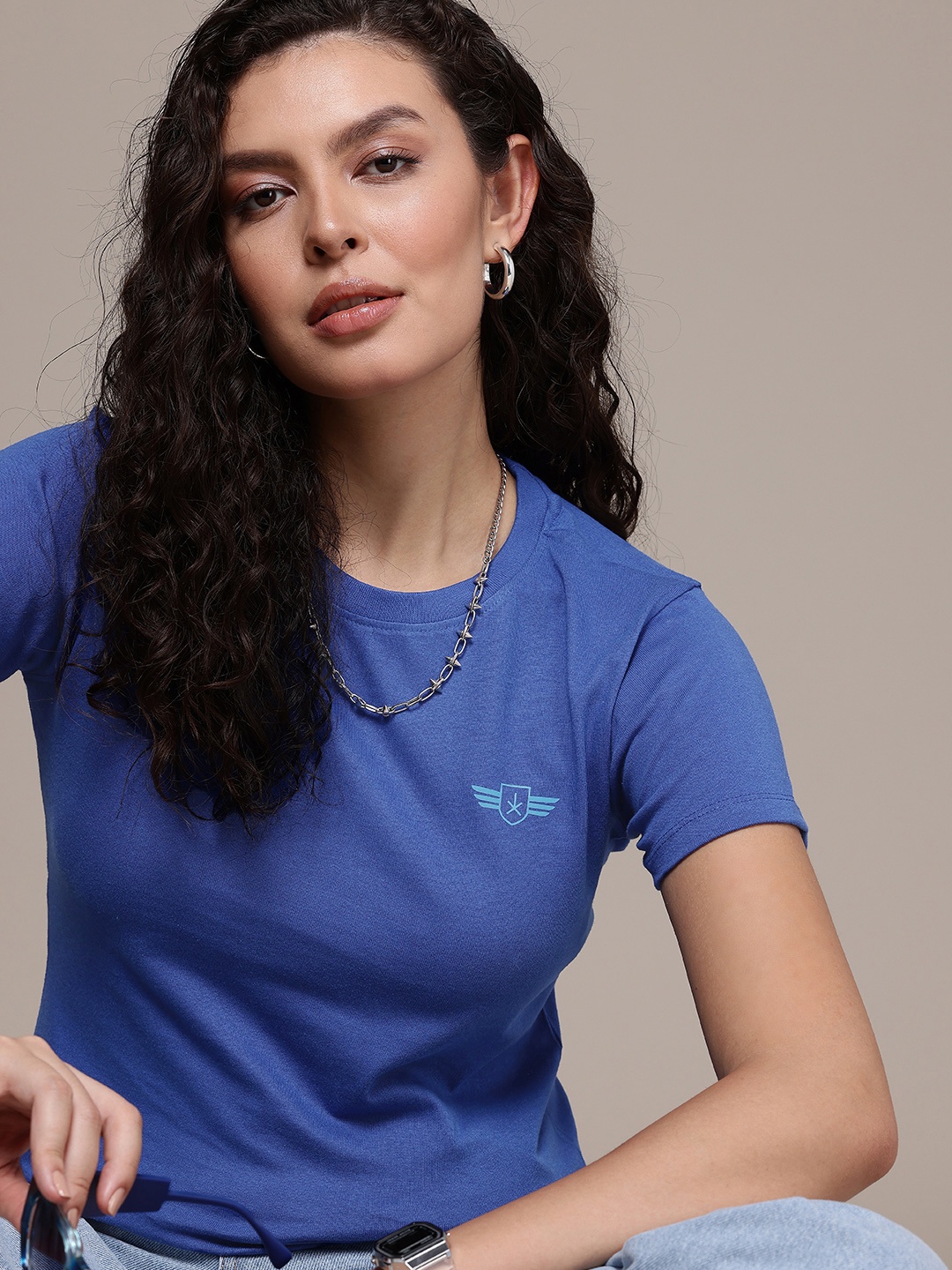 

The Roadster Life Co. Round Neck T-shirt, Blue