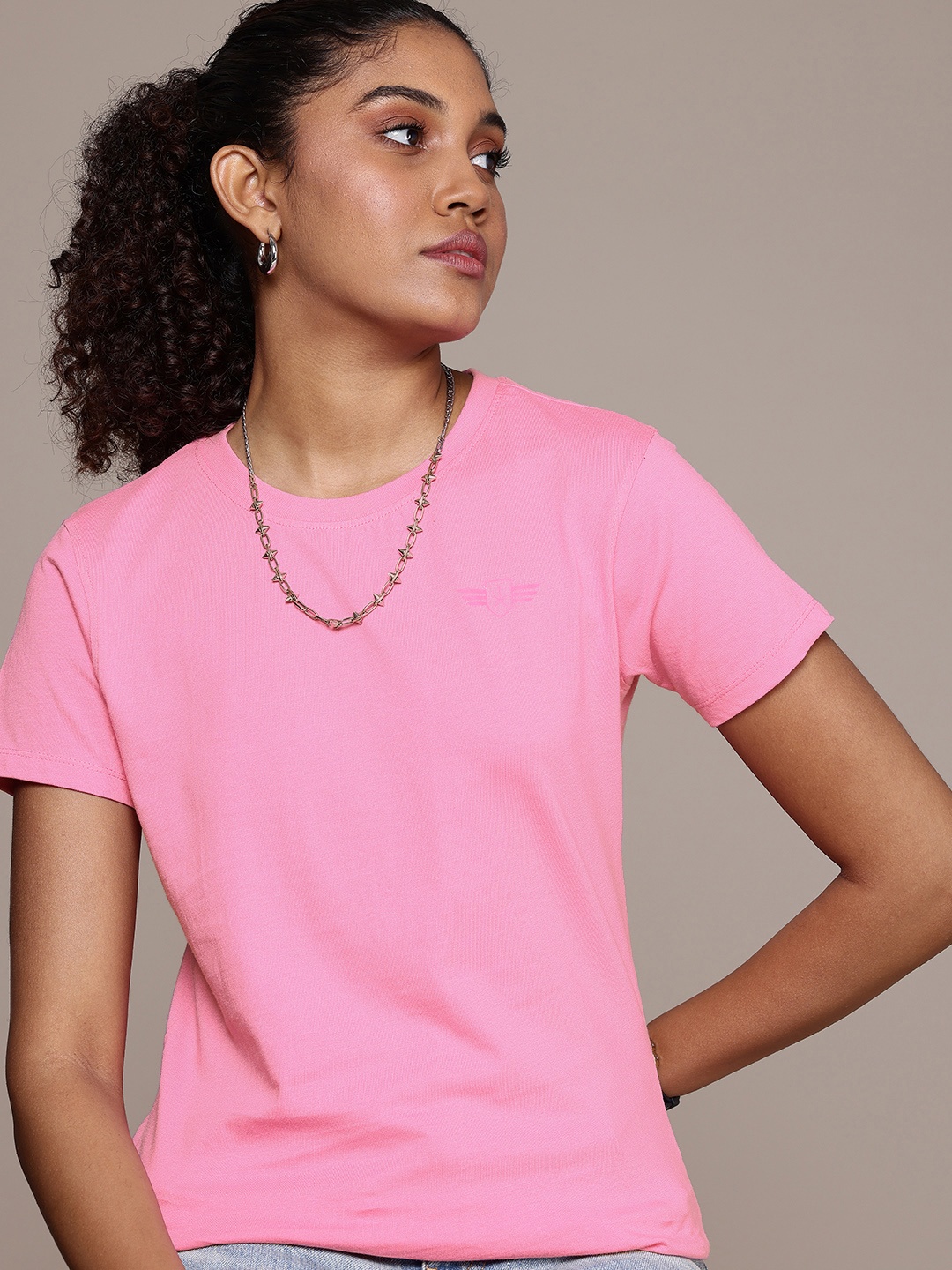 

The Roadster Life Co. Pure Cotton T-shirt, Pink