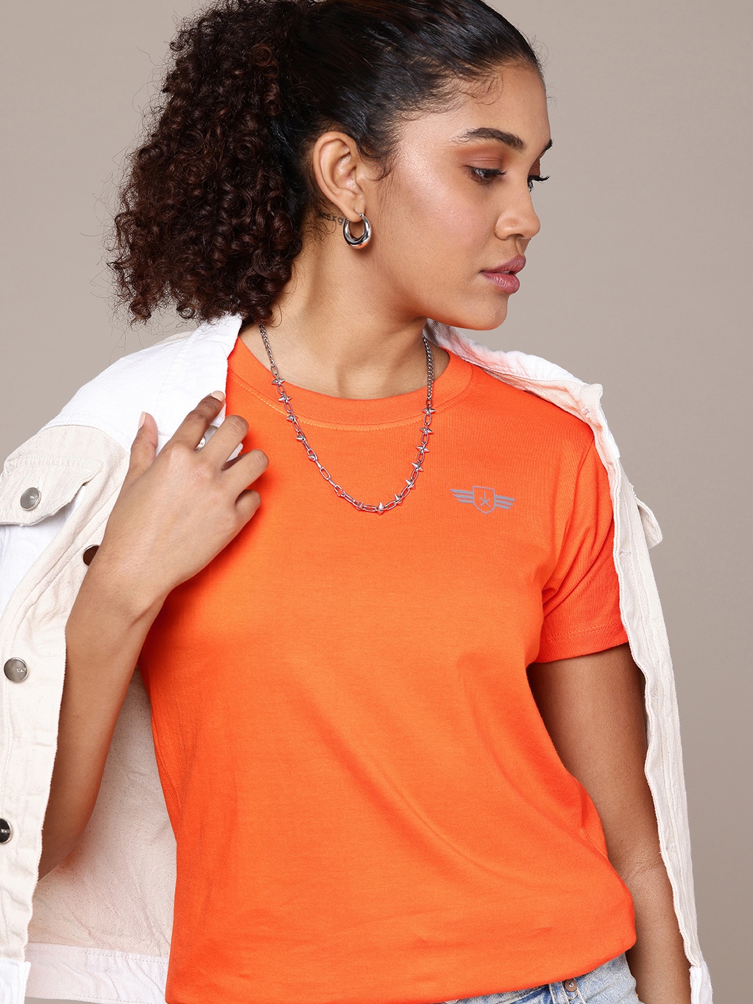 

The Roadster Life Co. Pure Cotton T-shirt, Orange